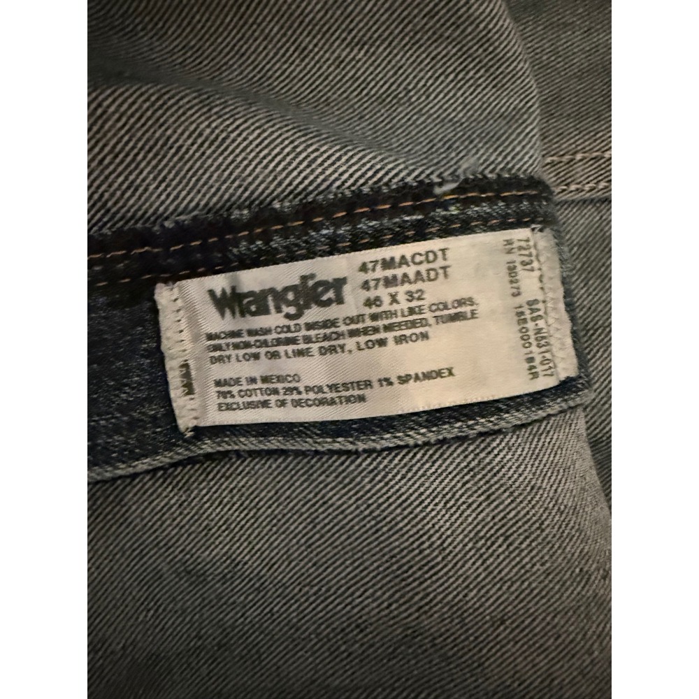 Wrangler Advanced Comfort Regular Fit Mens Jeans 46x32 Blue Denim Cowboy Cut - Picture 3 of 8
